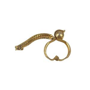 Vintage Scarf Glove Clip Gold-Tone Adjustable Intricate Detailing & Textured Des